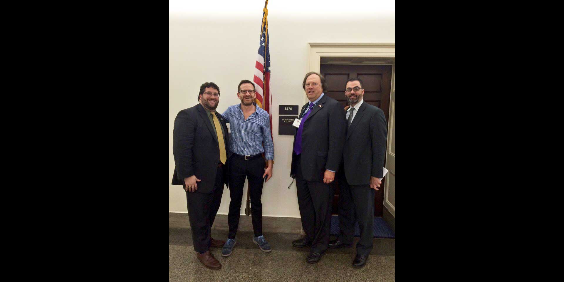 L-R: PIANY-YIP President Jason E. Bartow ; Policy Director to Rep. Joseph Crowley, D-14, Kevin Casey; PIANY past President Jeffrey H. Greenfield; and PIANY Director Anthony Kammas.