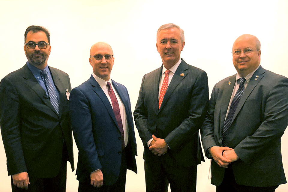 
L-R: PIANY Vice President Anthony Kammas: PIANY Vice President David L. Sidle II, CIC, CPIA; Rep. John Katko, R-24; PIANY past President John C. Parsons II, CIC, CPIA, AAI.