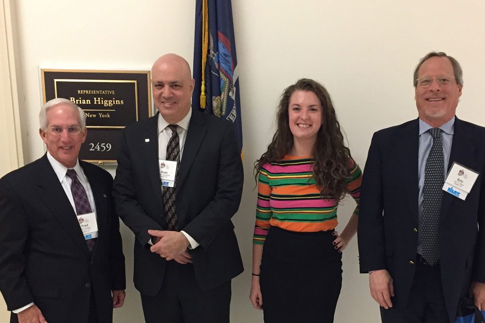 

L-R: PIANY immediate past President Fred Holender, CPCU, CLU, ChFC, MSFS; PIANY Member Evan Spindelman; legislative assistant to Rep. Brian Higgins, D-26, Lindsey Barnes; and PIANY Director Eric T. Clauss.